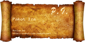 Pakot Iza névjegykártya